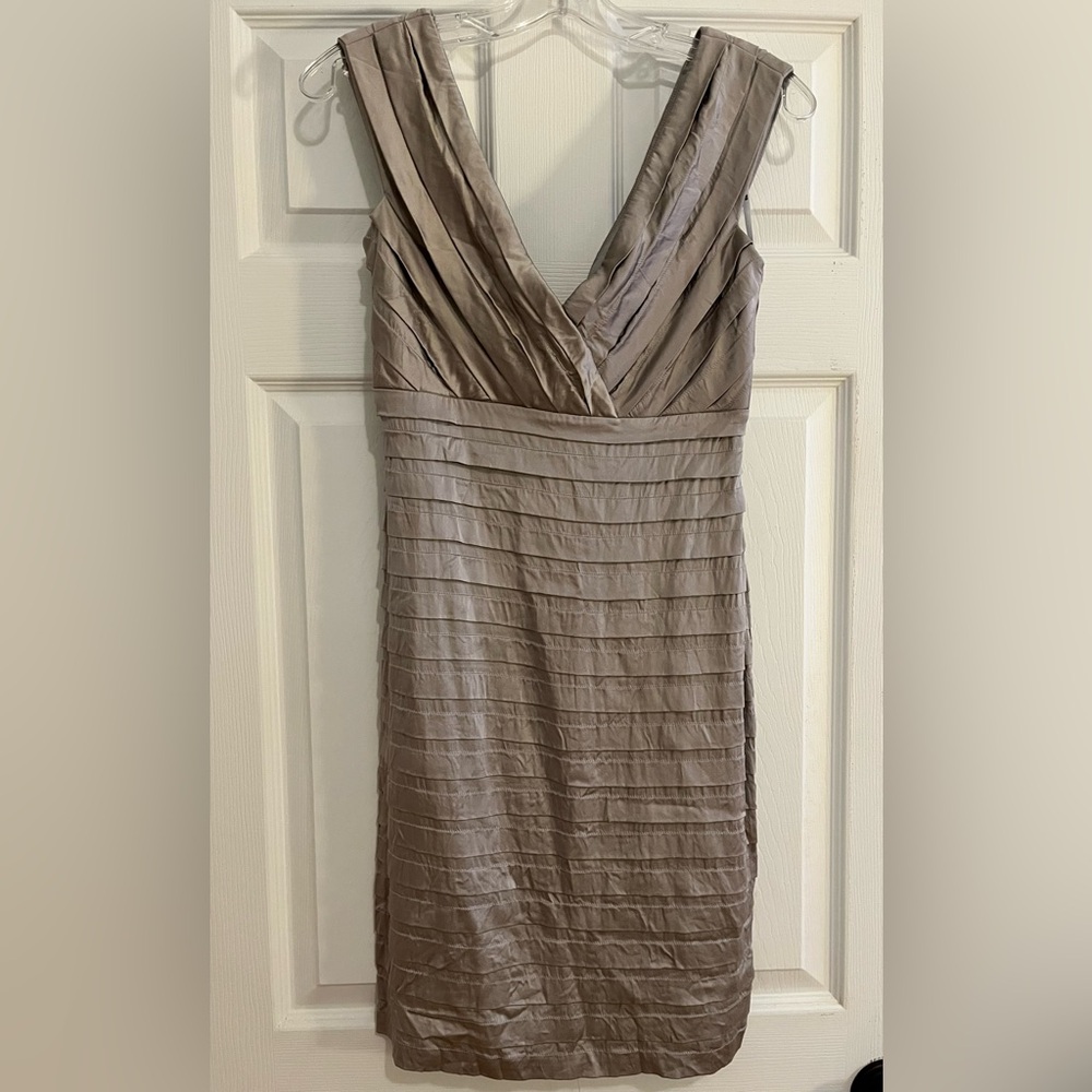 Tadashi silver metallic cocktail mini dress Worn once
